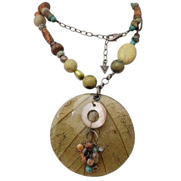 Silpada Sterling Silver, Turquoise, Quartz, Large Round Pendant Necklace - Picture 1 of 7